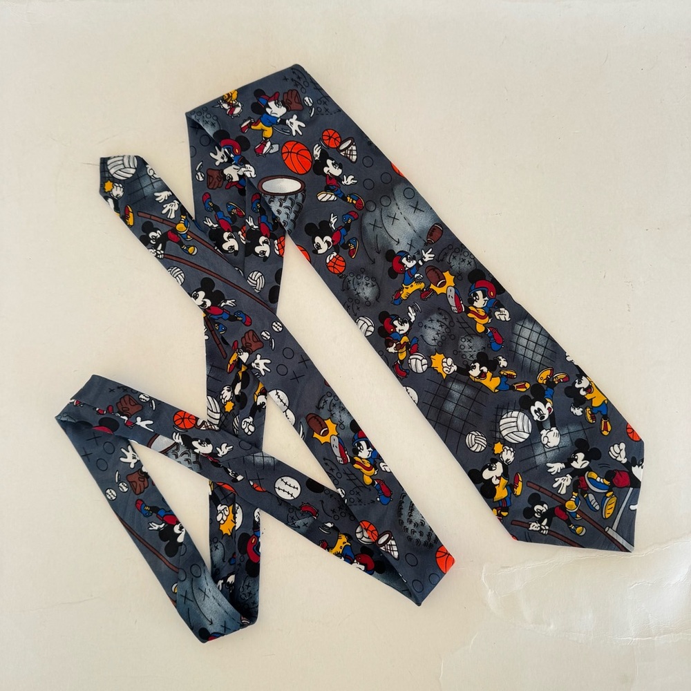 Vintage Mickey Mouse Sports-Themed Necktie